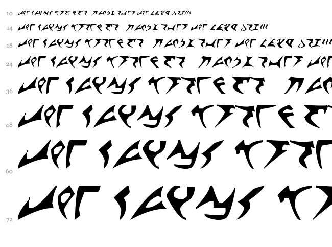Klingon font waterfall